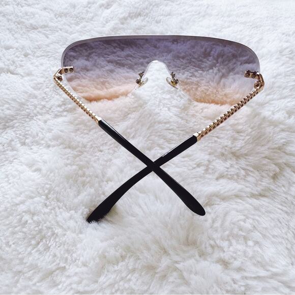 Jasmine Clear Purple Sleek Single-Lens Sunglasses - Picture 12 of 13